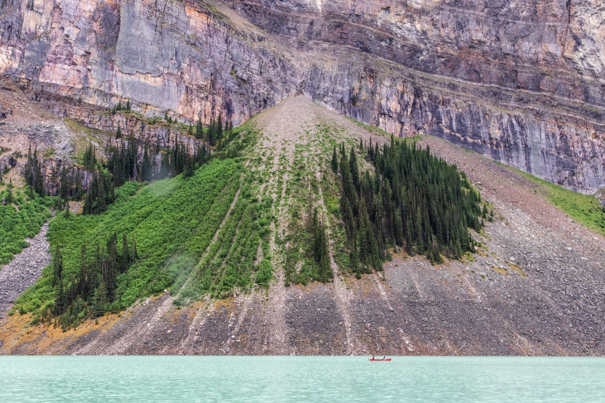 Debris cone, Lake Louise