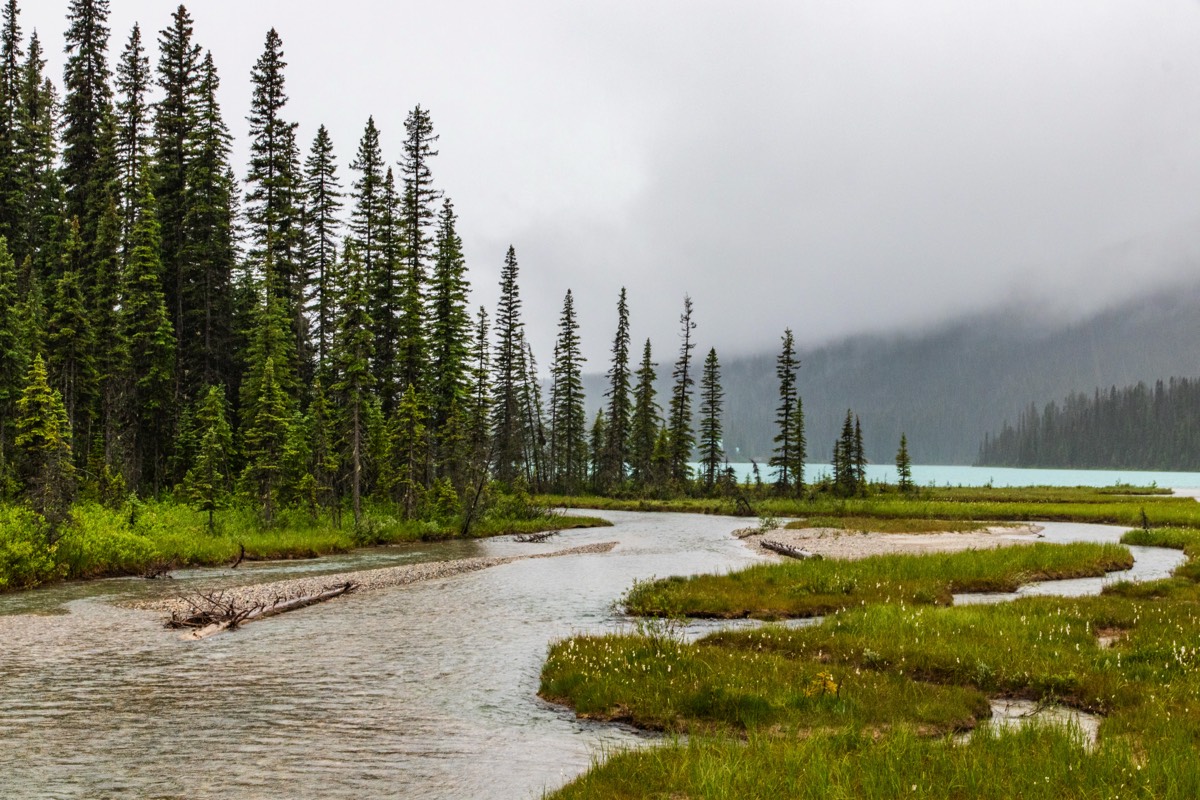 Gloomy weather at Emerald Lake
