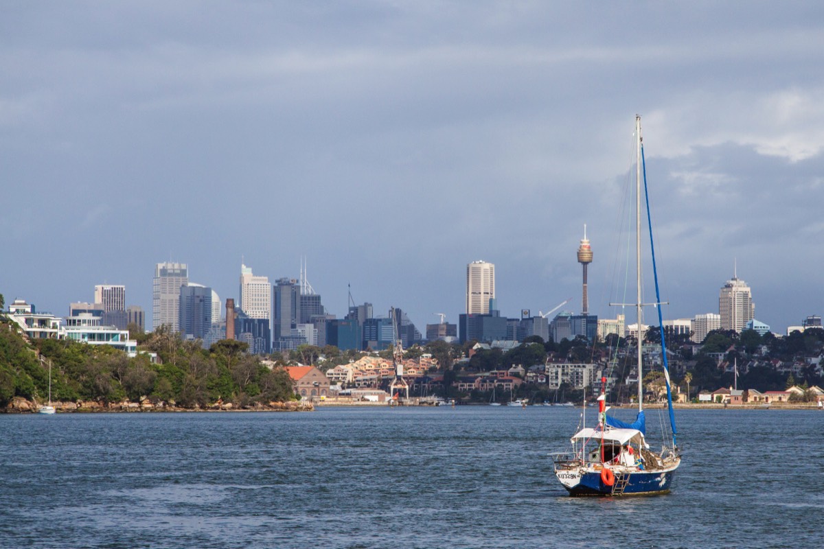 View on Sydney from a ferry
