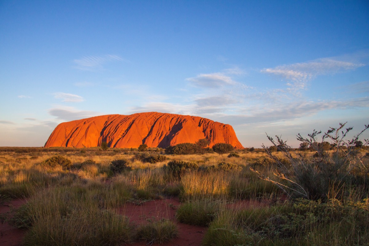 The rock seems to glow