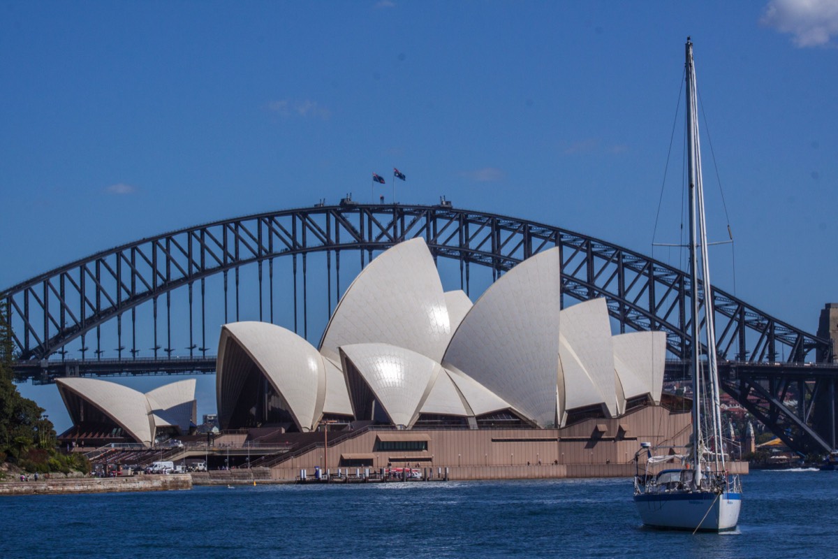 Last view of the opera house and Harbor Bridge