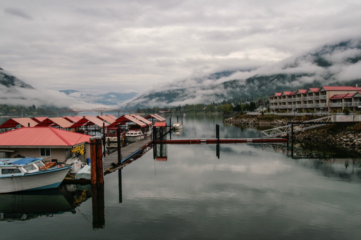 Boats moored in Kootenay Lake - Nelson