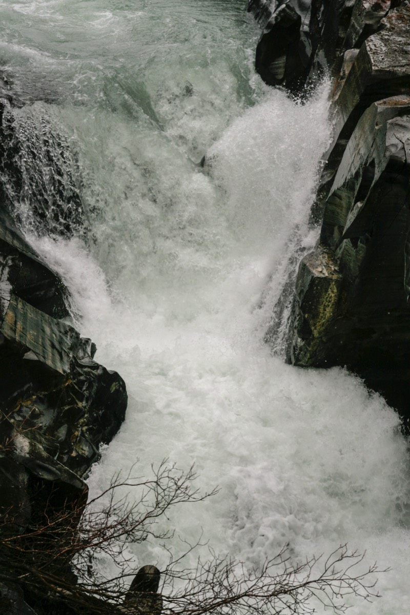 Icy waters thundering down Numa Falls - Kootenay NP