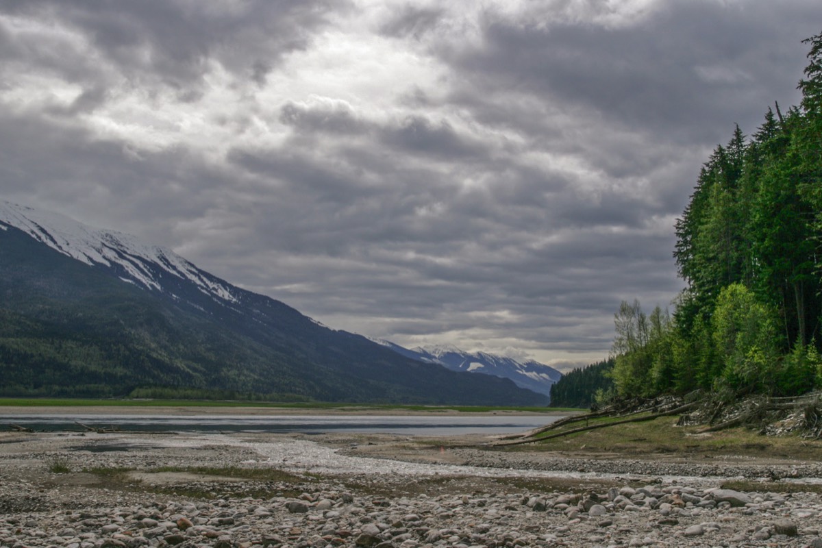 Part of the Columbia river is still dry - Revelstoke