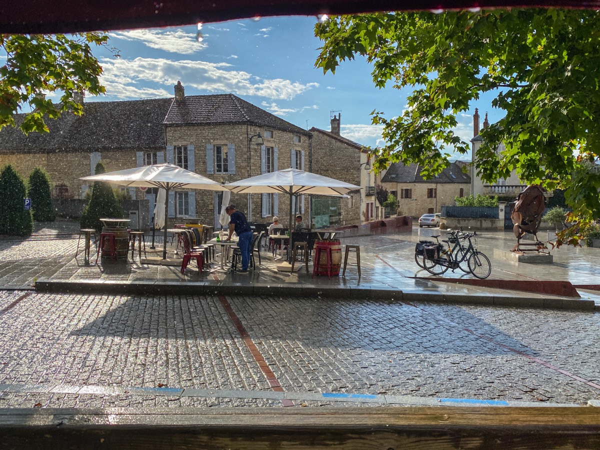 At the edge of a rain shower