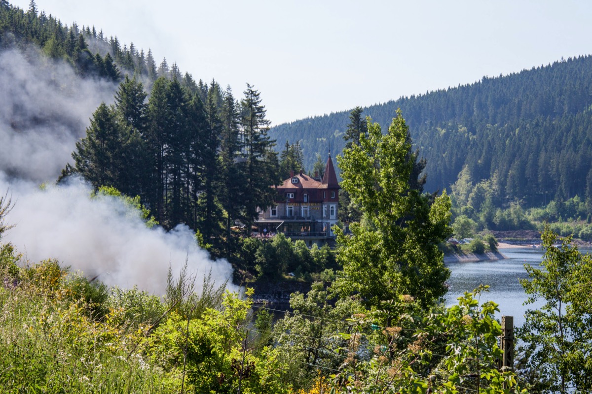Schluchsee - the smoke is from an old locomotive