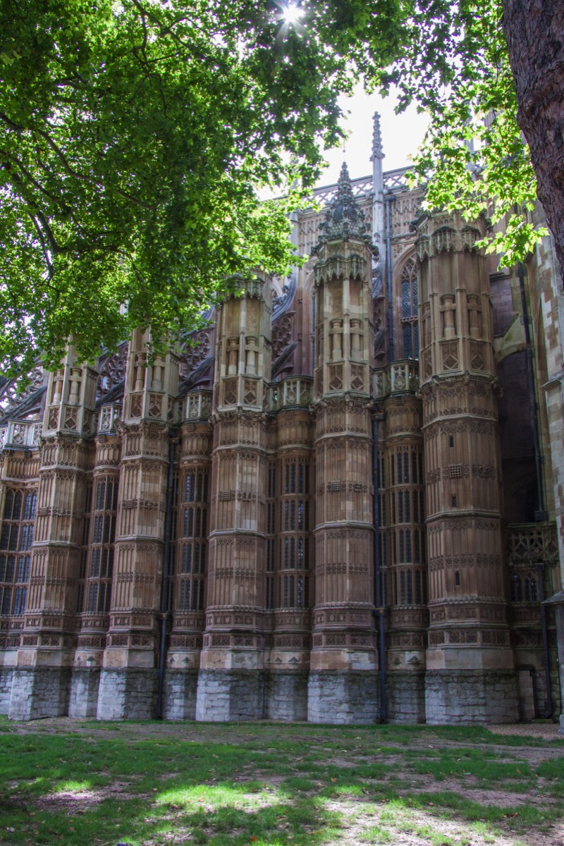 At the back of the abbey