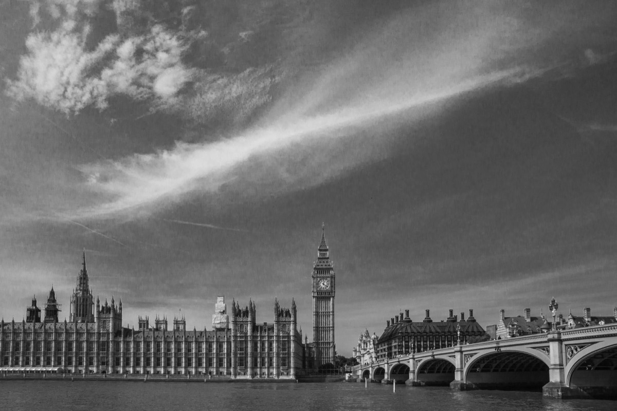 More art-like view of houses of parliament