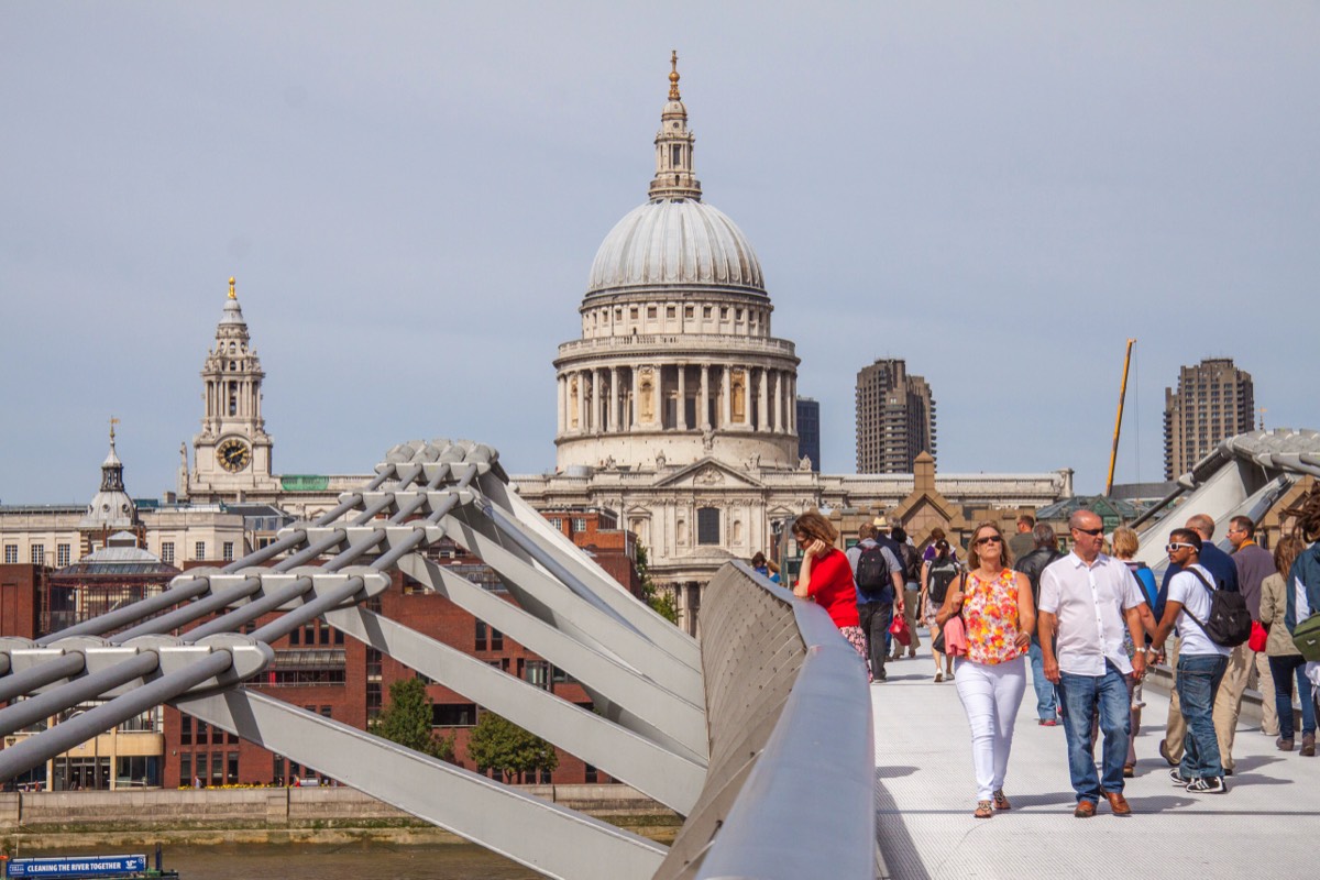 St-Paul's from the wibbly-wobbly bridge