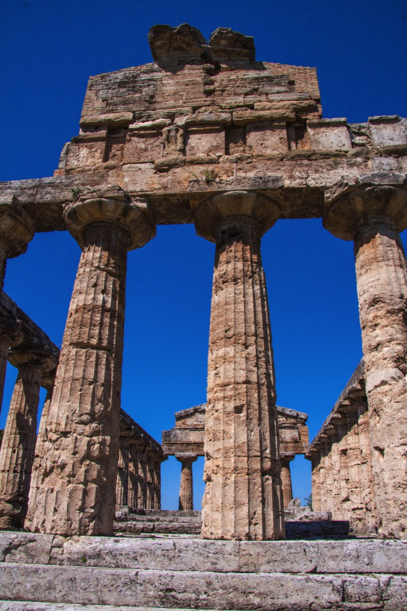 Paestum - Closer view of temple of Athena