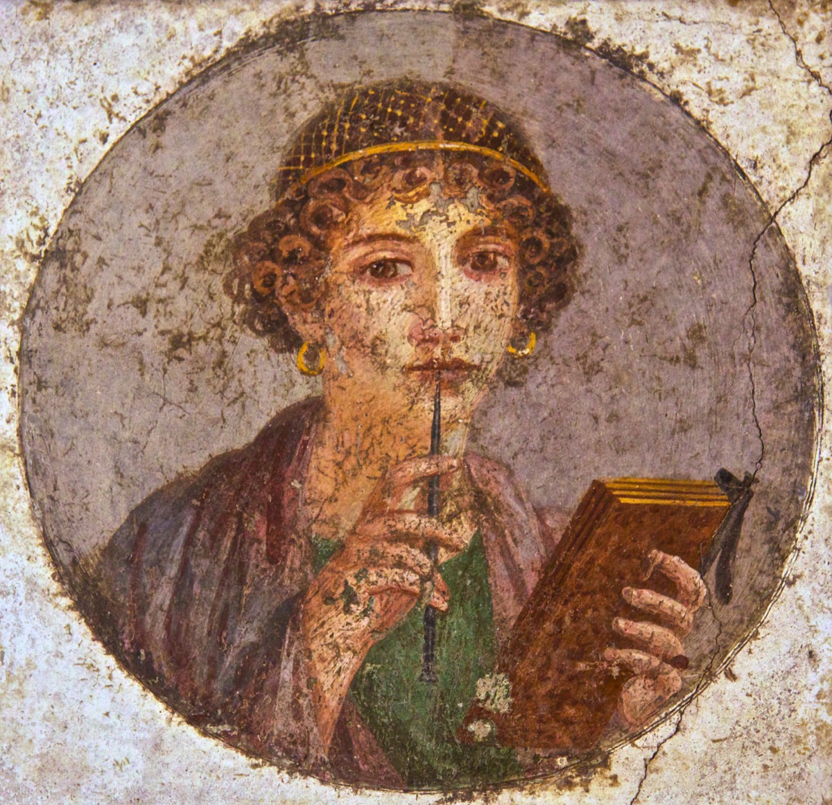 Museum of Naples - Medallion with portrait bust, "Sappho"