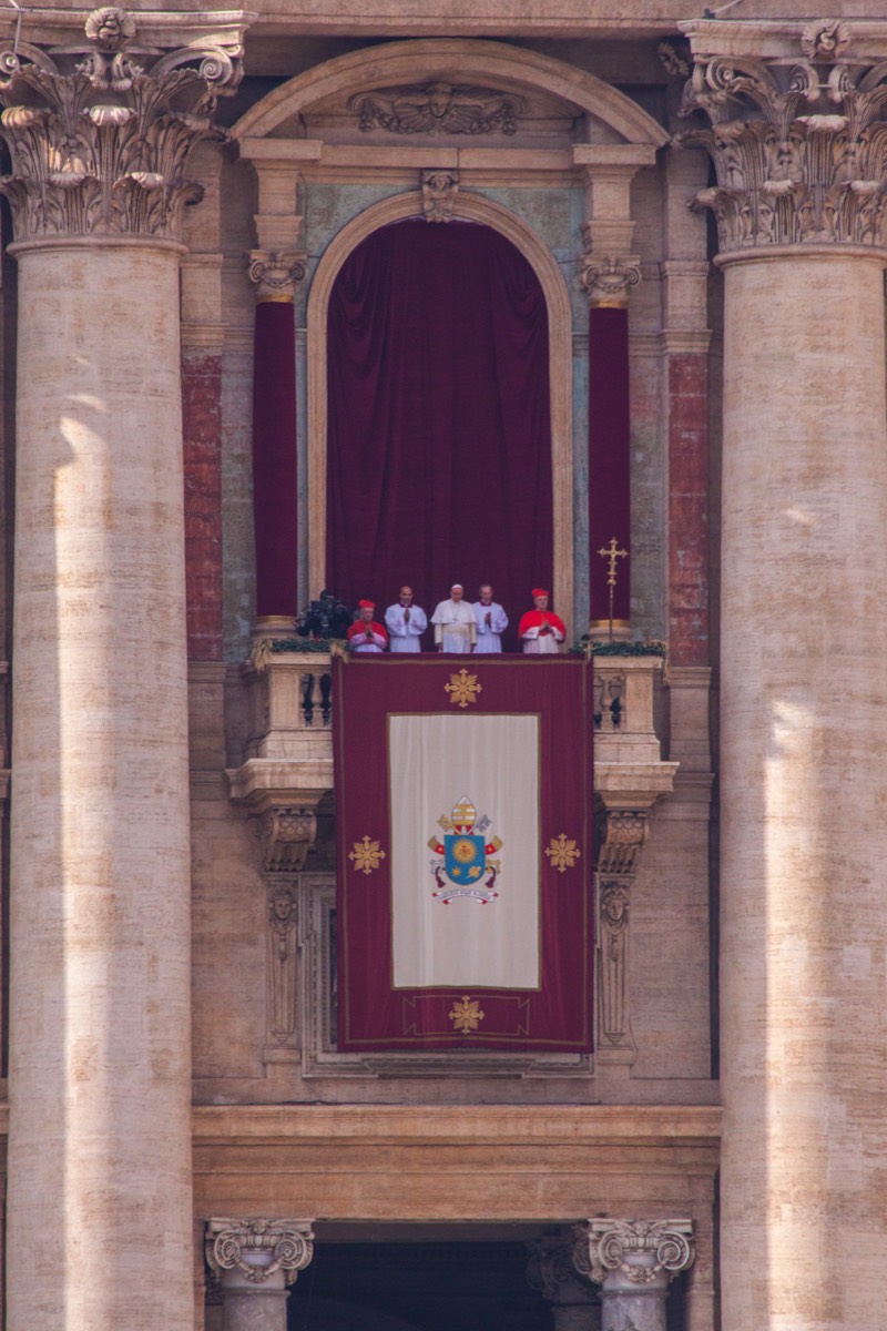The pope giving Christmas wishes