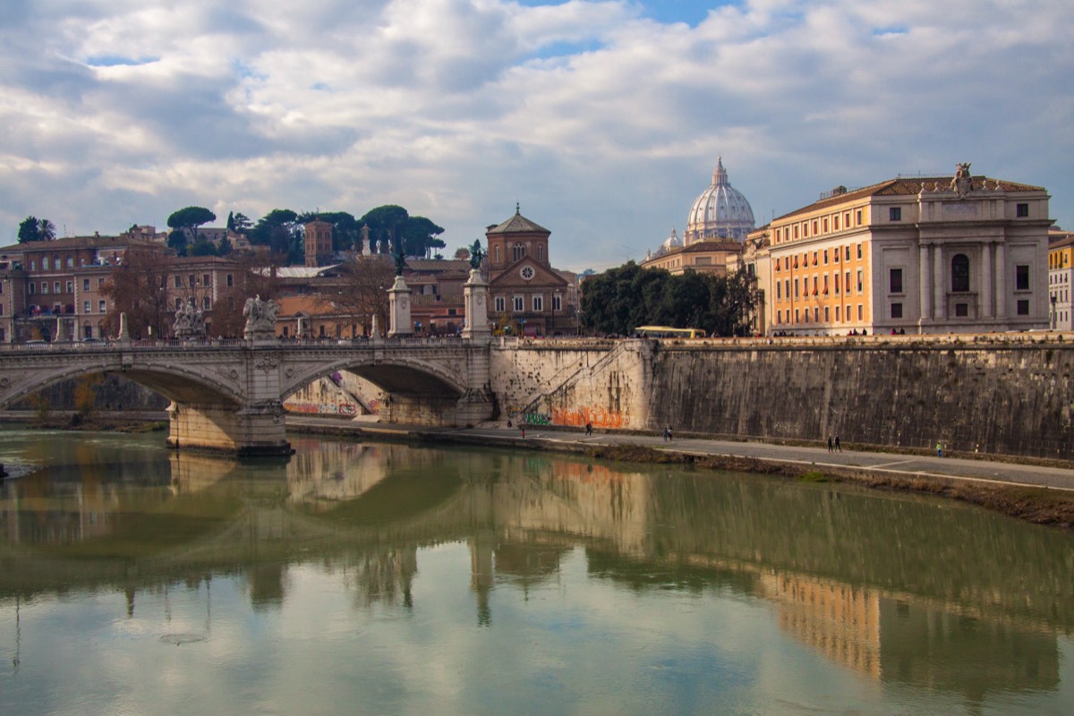 View on Tiber from the San Angelo bridge