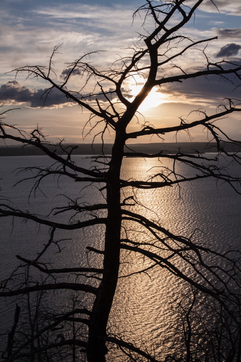 Sunset over Yellowstone Lake