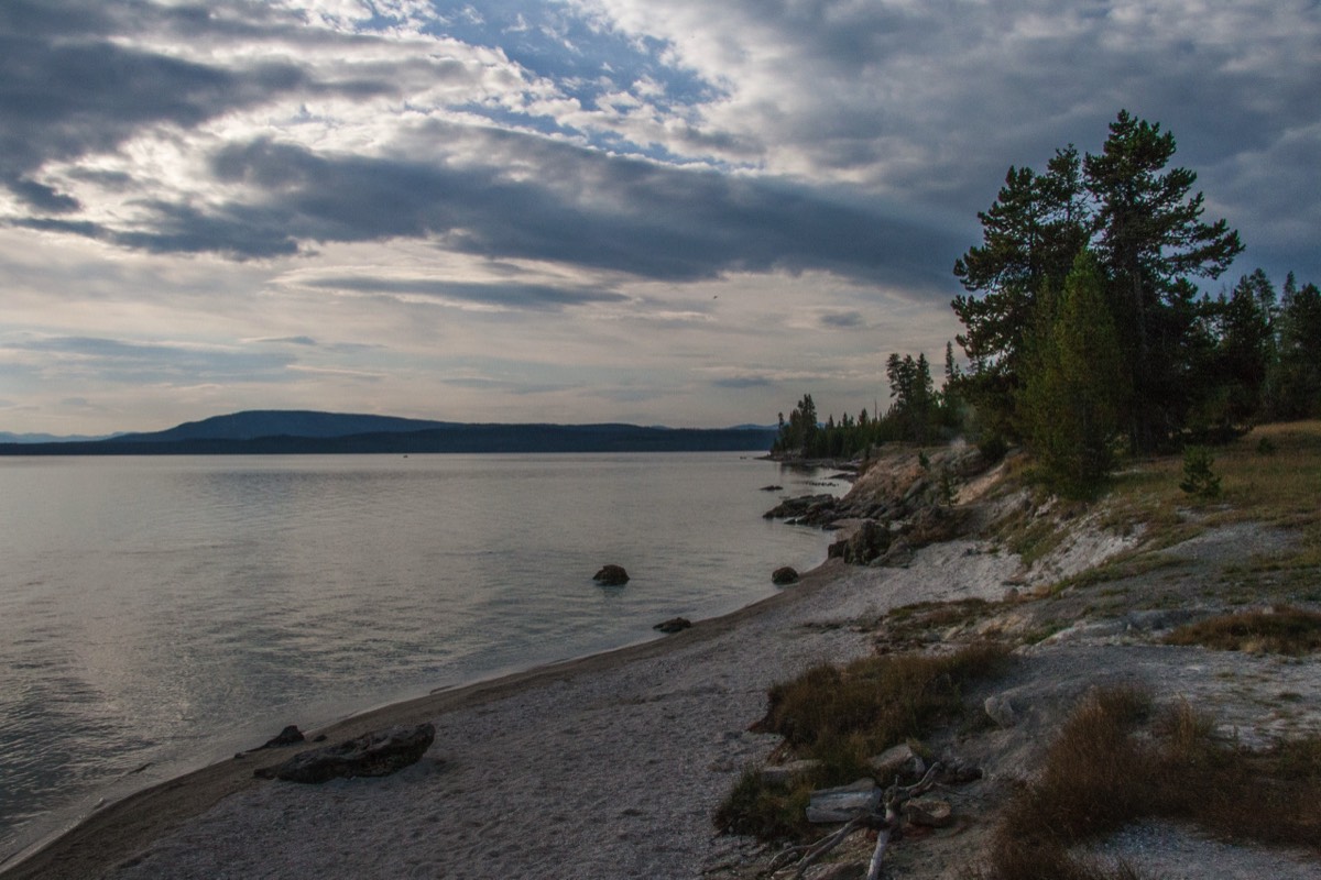 West Thumb Geyser Basin - view on Yellowstone Lake