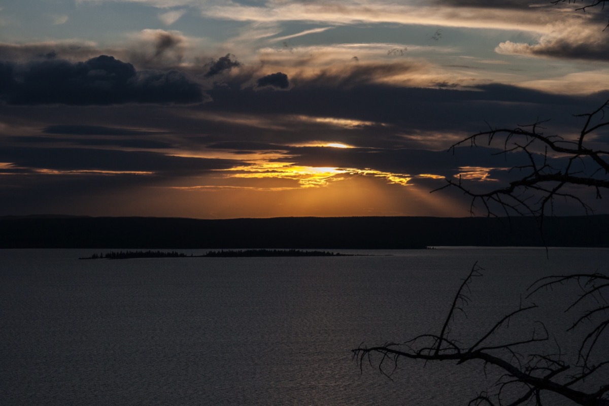 Sunset over Yellowstone Lake