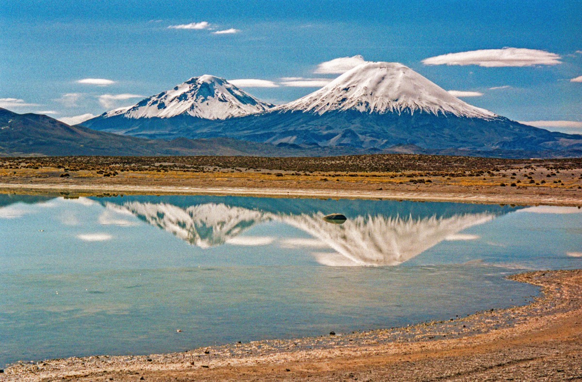 Pomerape and Parinacota volcanoes
