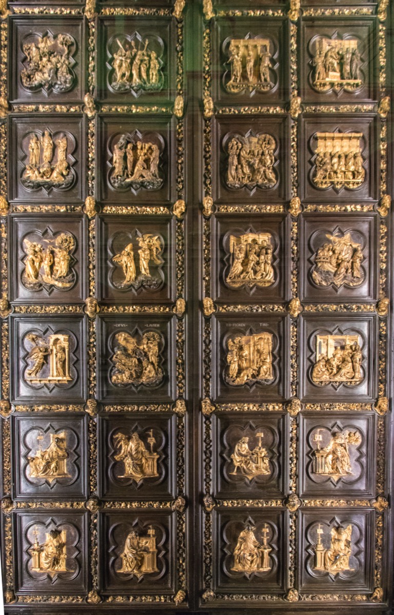 One of the original Battistero doors (museo Opera del d'uomo)