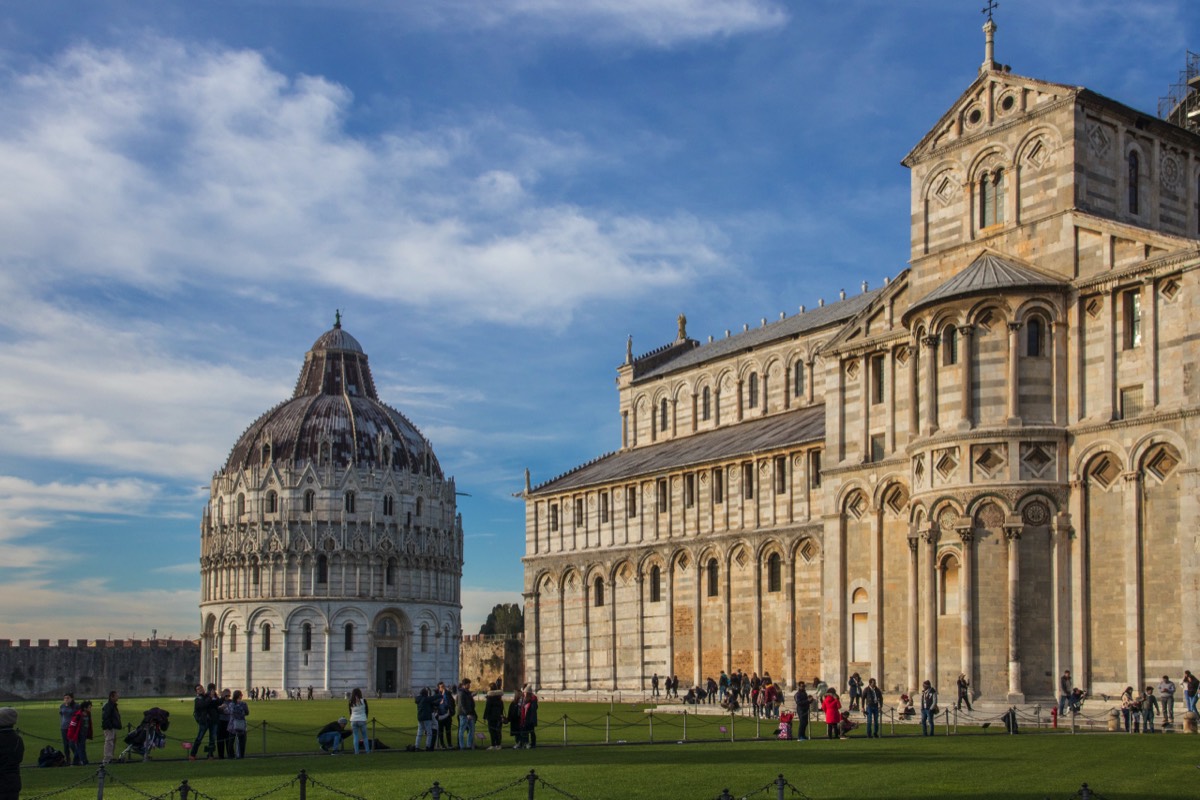 Piazza del duomo and battistero at Pisa