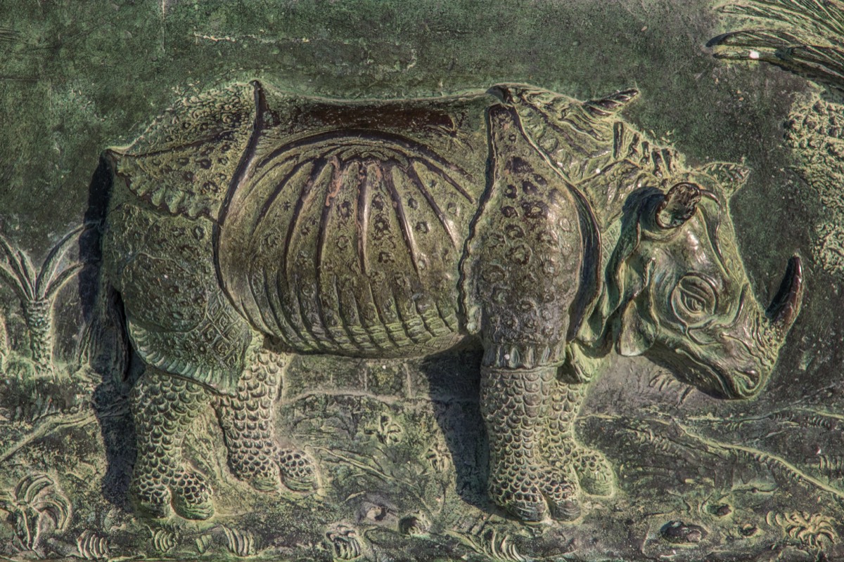 Strange rhino on the cathedral doors
