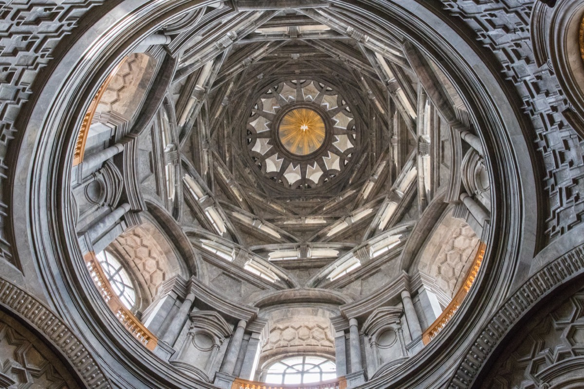 Looking up to the Holy Spirit in the Holy Shroud Chapel