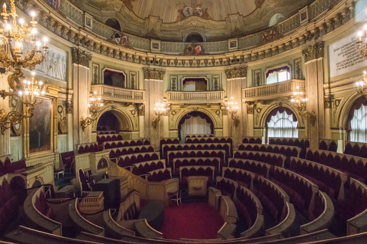 First parliament of Italy at the Palazzo Carignano