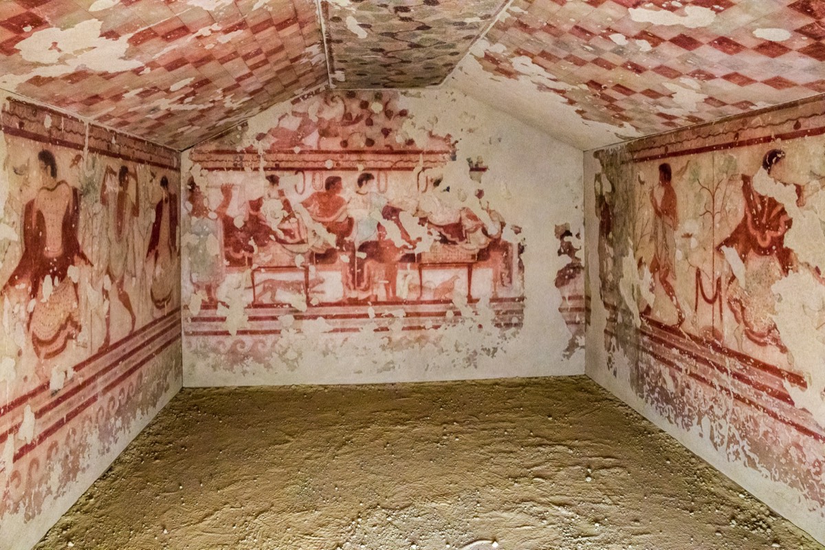 Reconstructed tomb at the museum in Tarquinia