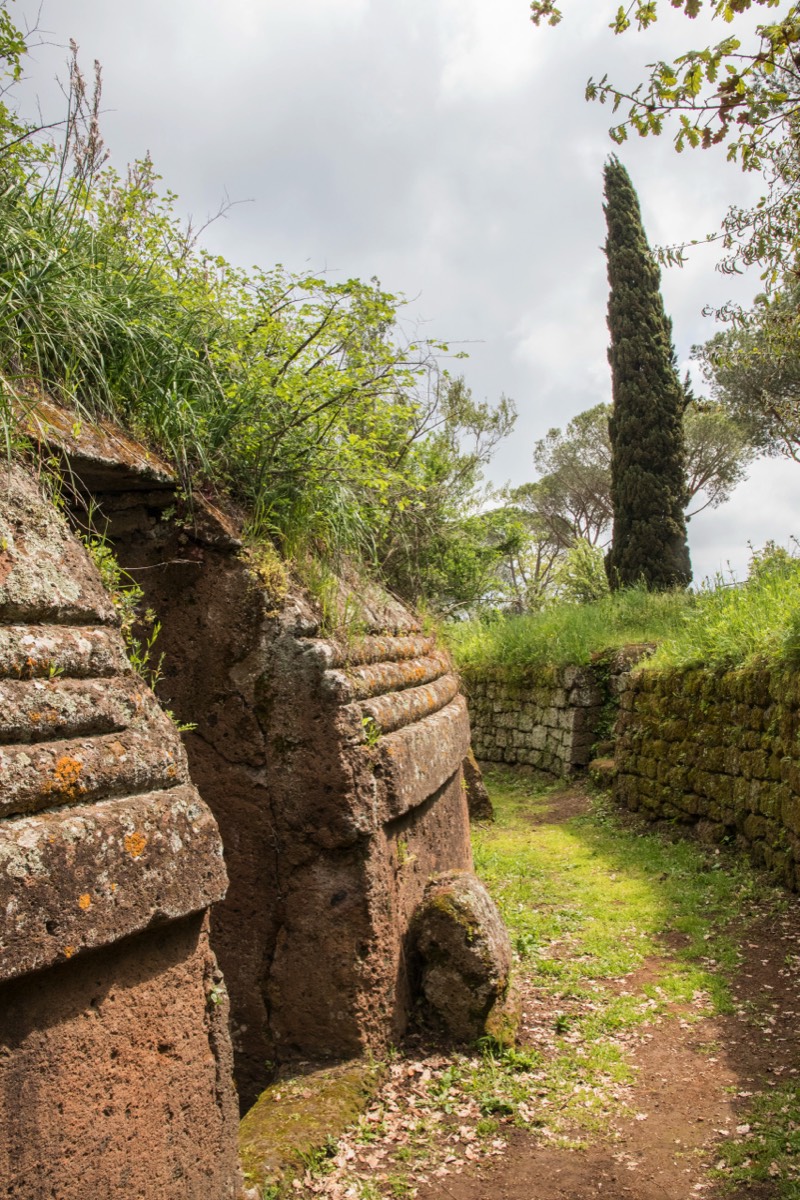 Round burial mound entrance