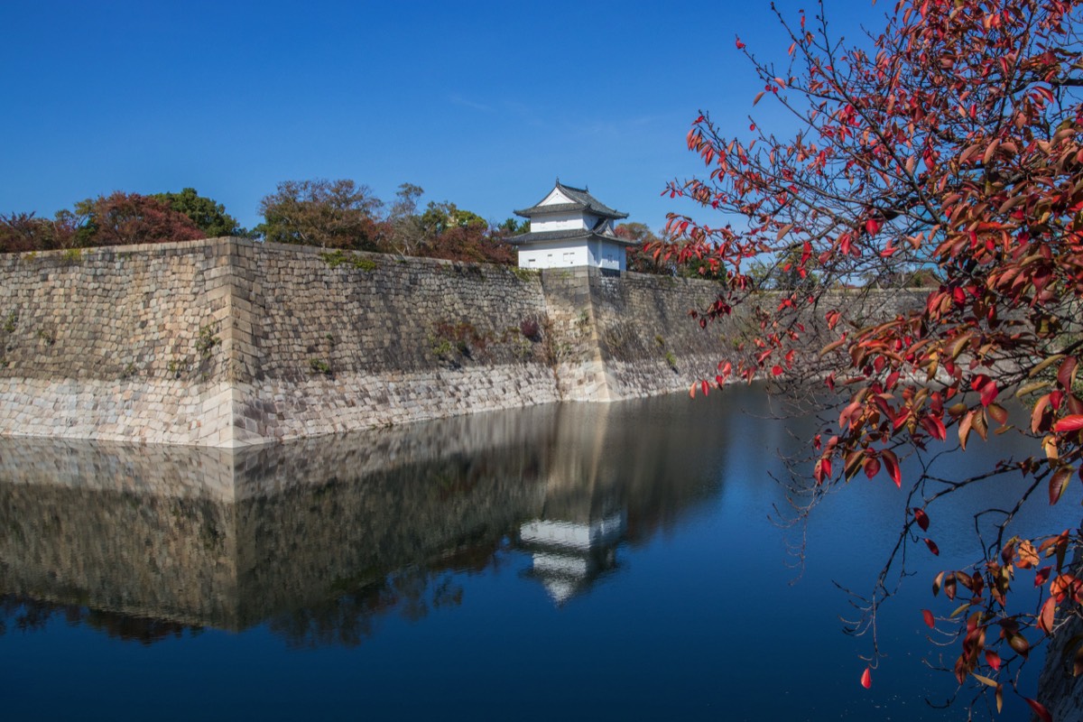 Walls and moat of Osaka castle