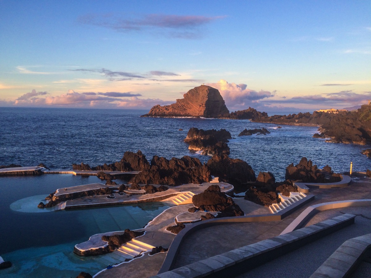 Dusk at the natural baths in Porto Moniz