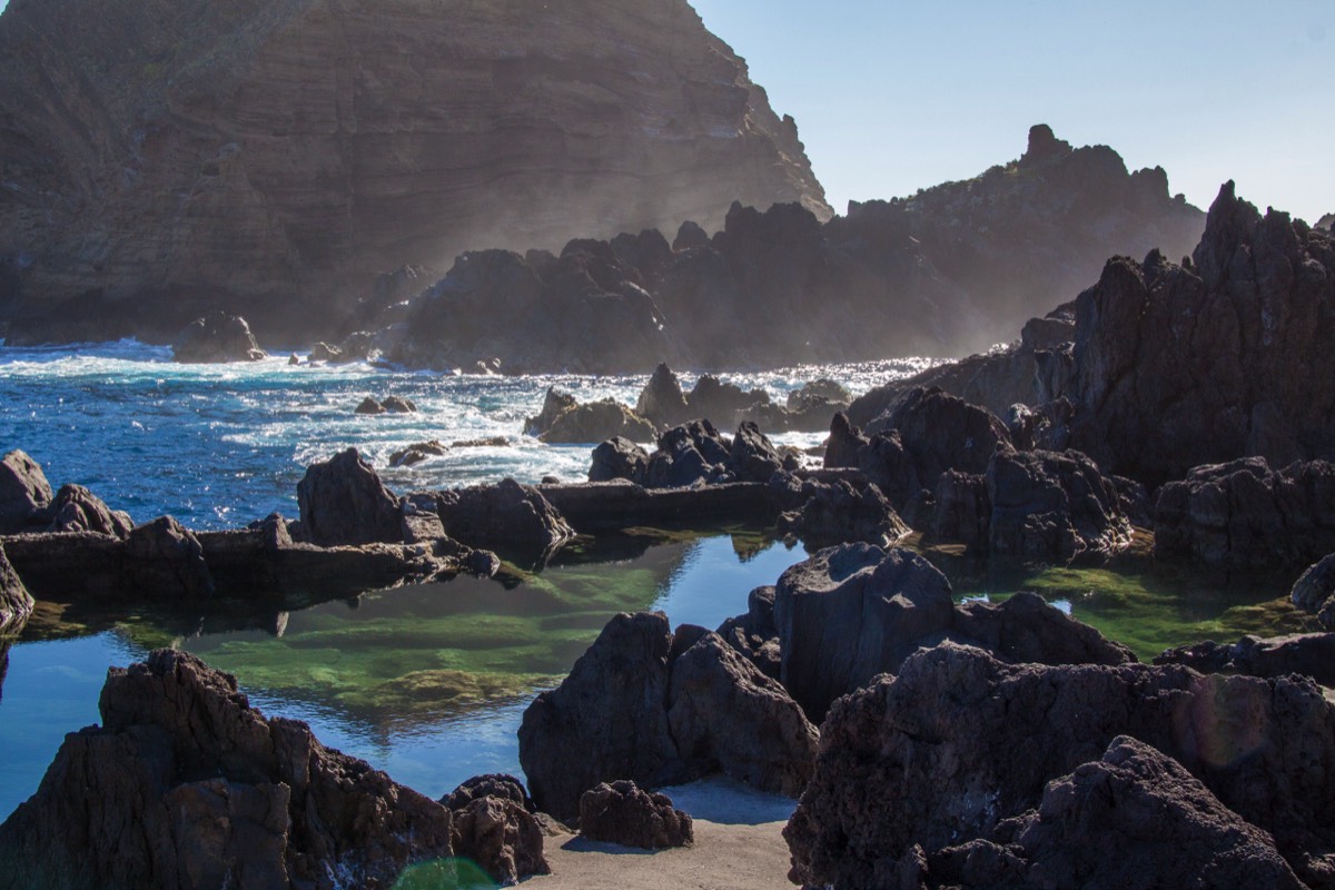 Rocky ocean spray