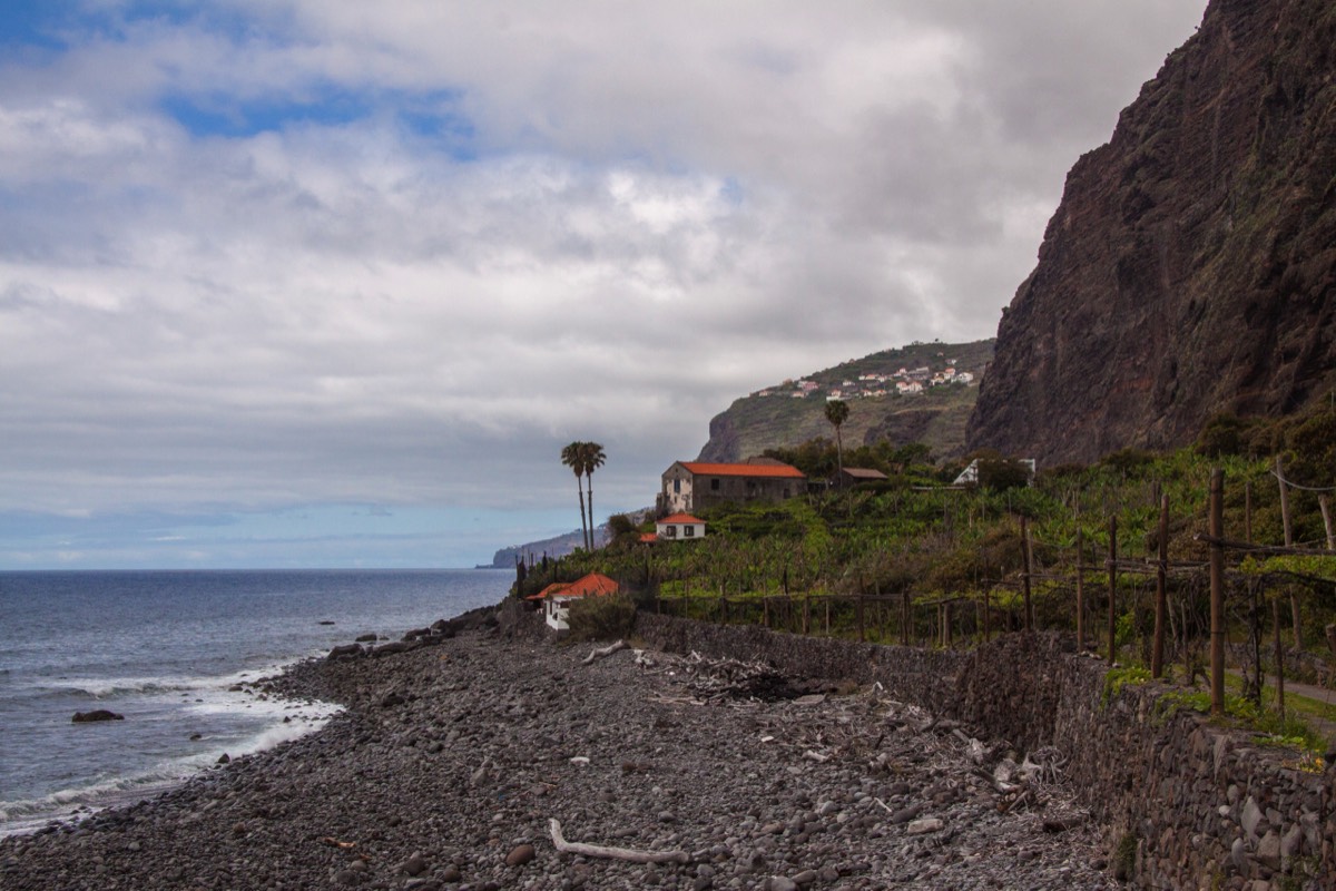 pebbly (rocky) beach at Fajã dos Padres