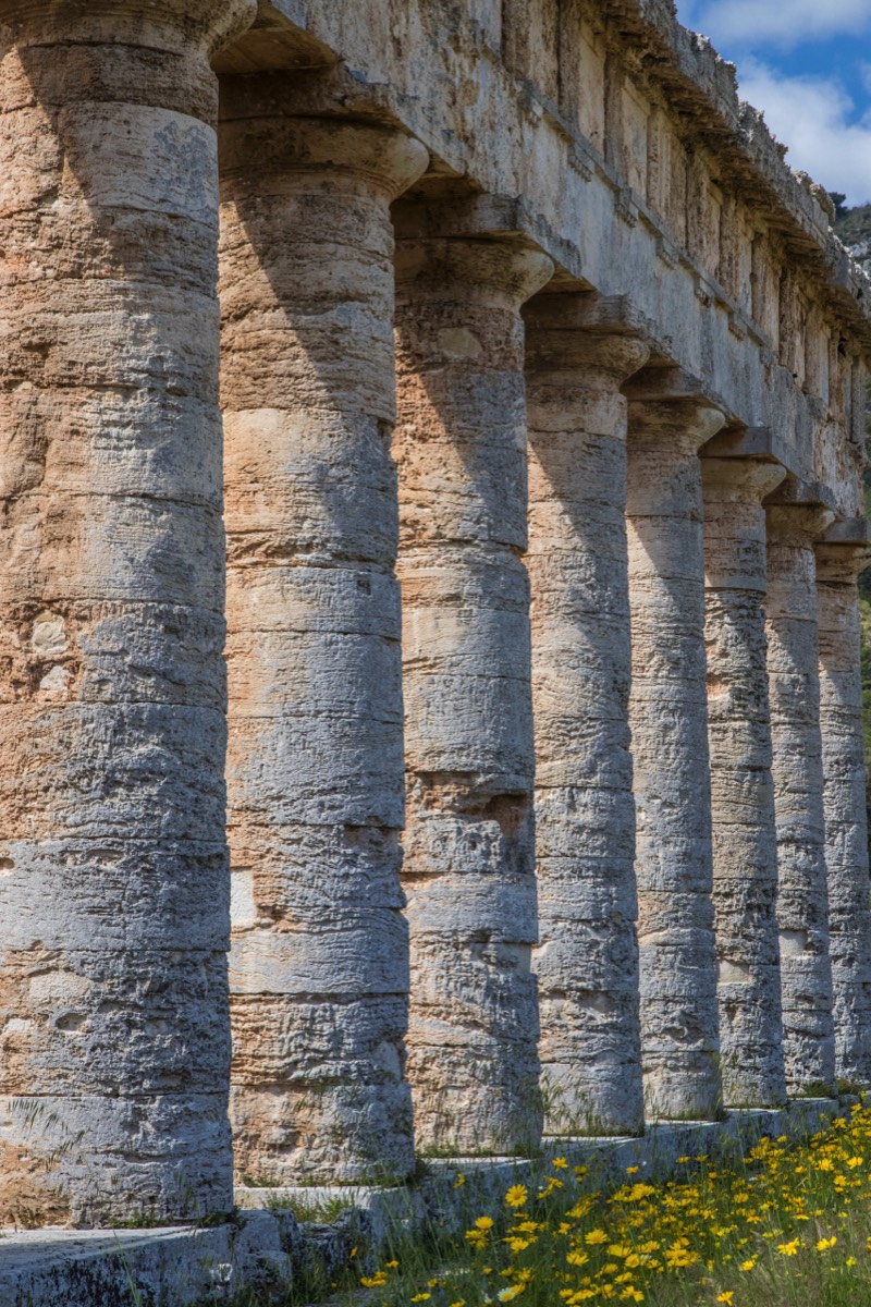 Nicely lighted columns