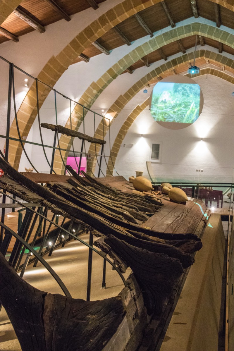Punic boat in the Lilybaeum museum at Marsala