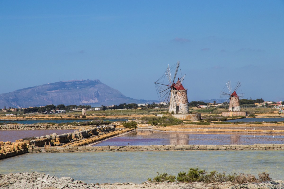 Wind mills and salt winning near Motya
