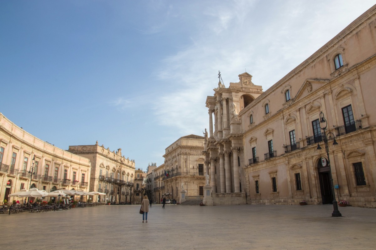 Piazza Duomo in the morning, Ortygia, Syracusa