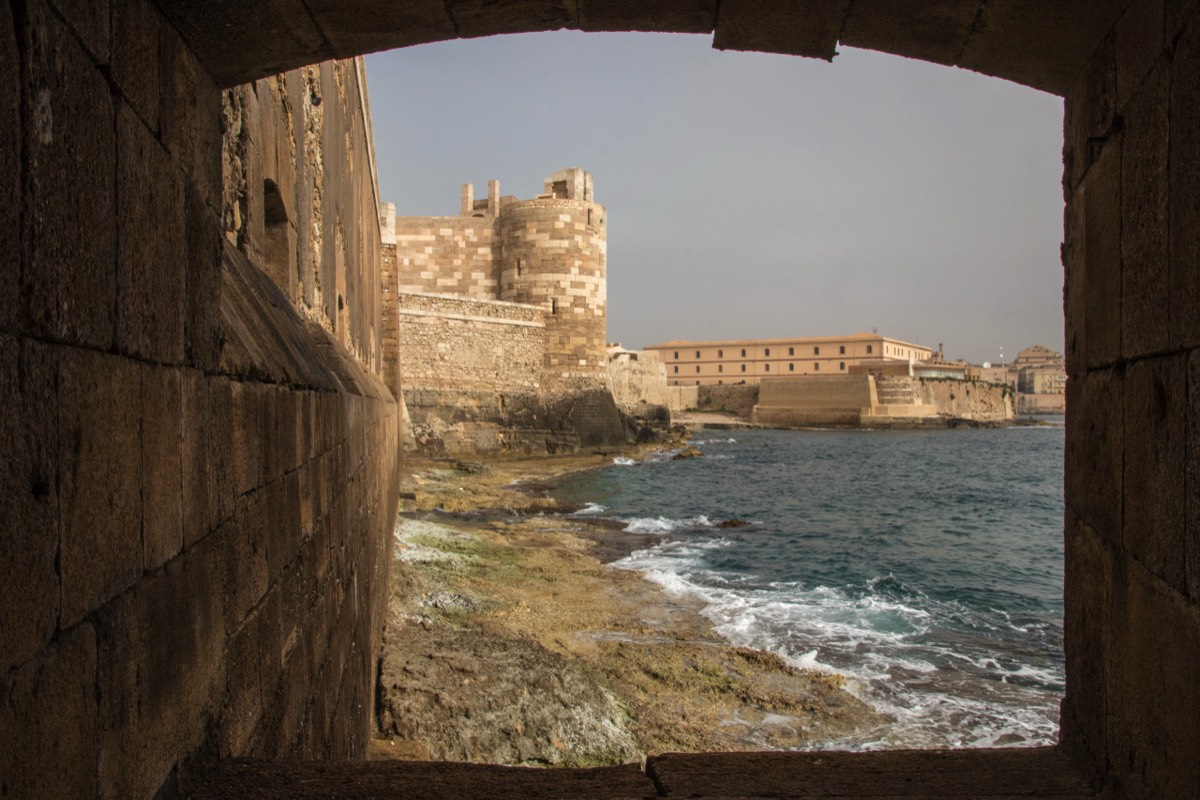 View from a quay window on the Frederico II castle